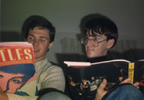 Neil and Greg reading about The Beatles